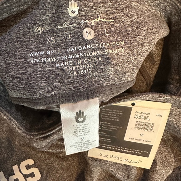 Spiritual Gangster New Warrior + Logo Power Crop Leggings. Lot of 2. Medium - Picture 2 of 6